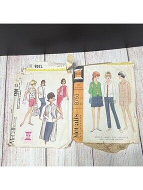 McCall’s Vintage Original Women’s Sportswear Sewing Patterns Lot #7308 #8751